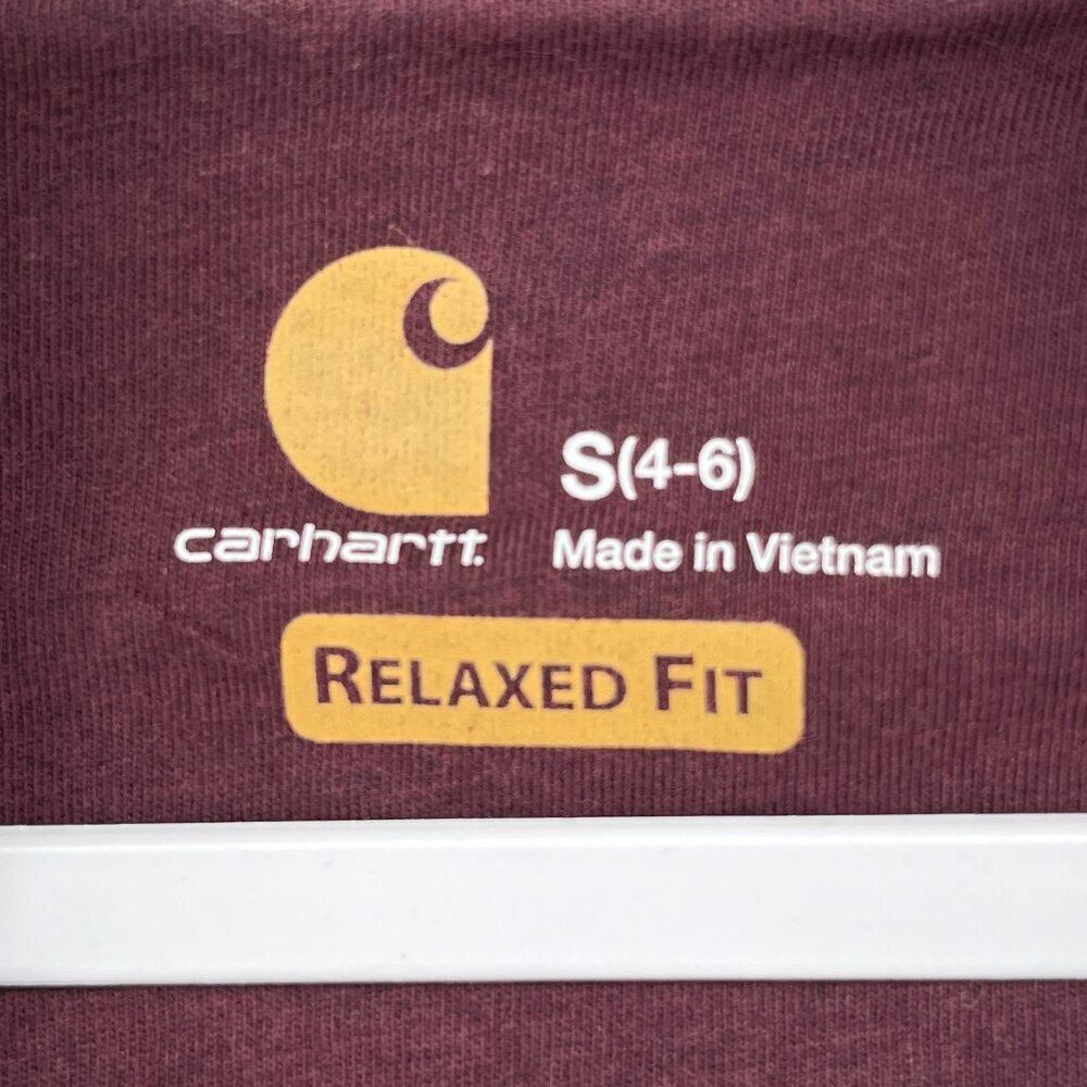 Carhartt 1/2 Zipped Hoodie Womens‎ Size 4-6  Kangaroo Pockets - Picture 8 of 9